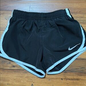 Nike Black and White Athletic Shorts with Curved Side Seams